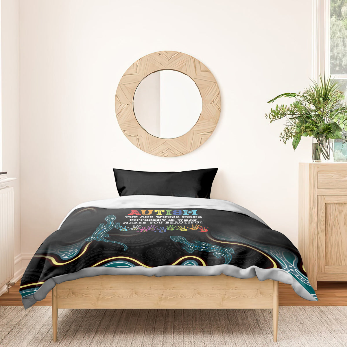 Australia Autism Awareness 4 April Aboriginal Lizard Bedding Set