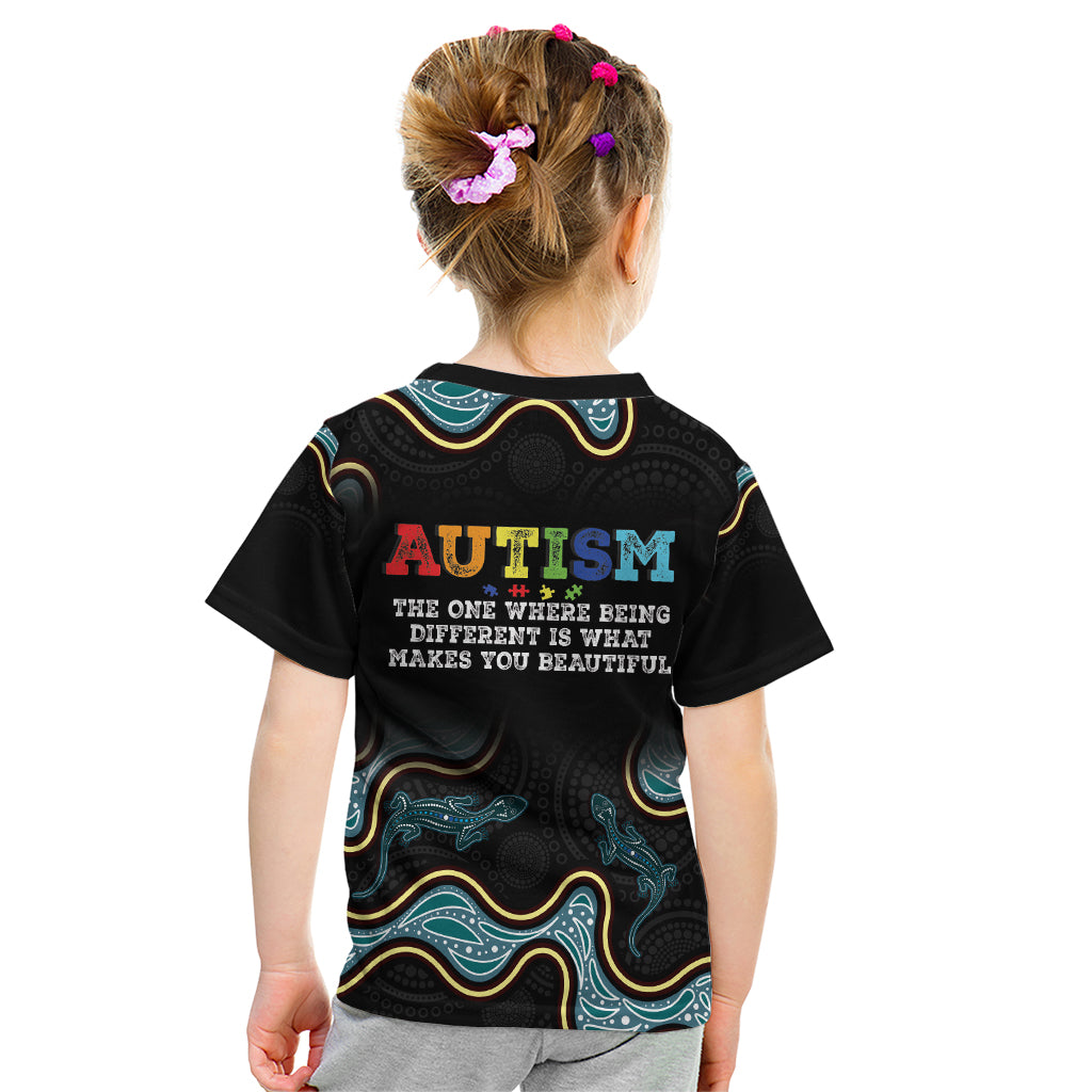 Australia Autism Awareness 4 April Aboriginal Lizard Kid T Shirt