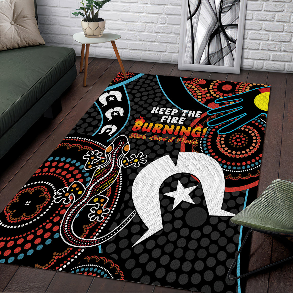 NAIDOC Week 2024 Area Rug Keep The Fire Burning Indigenous Art