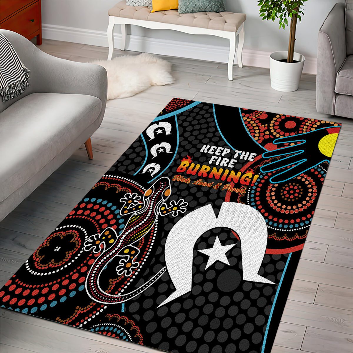 NAIDOC Week 2024 Area Rug Keep The Fire Burning Indigenous Art