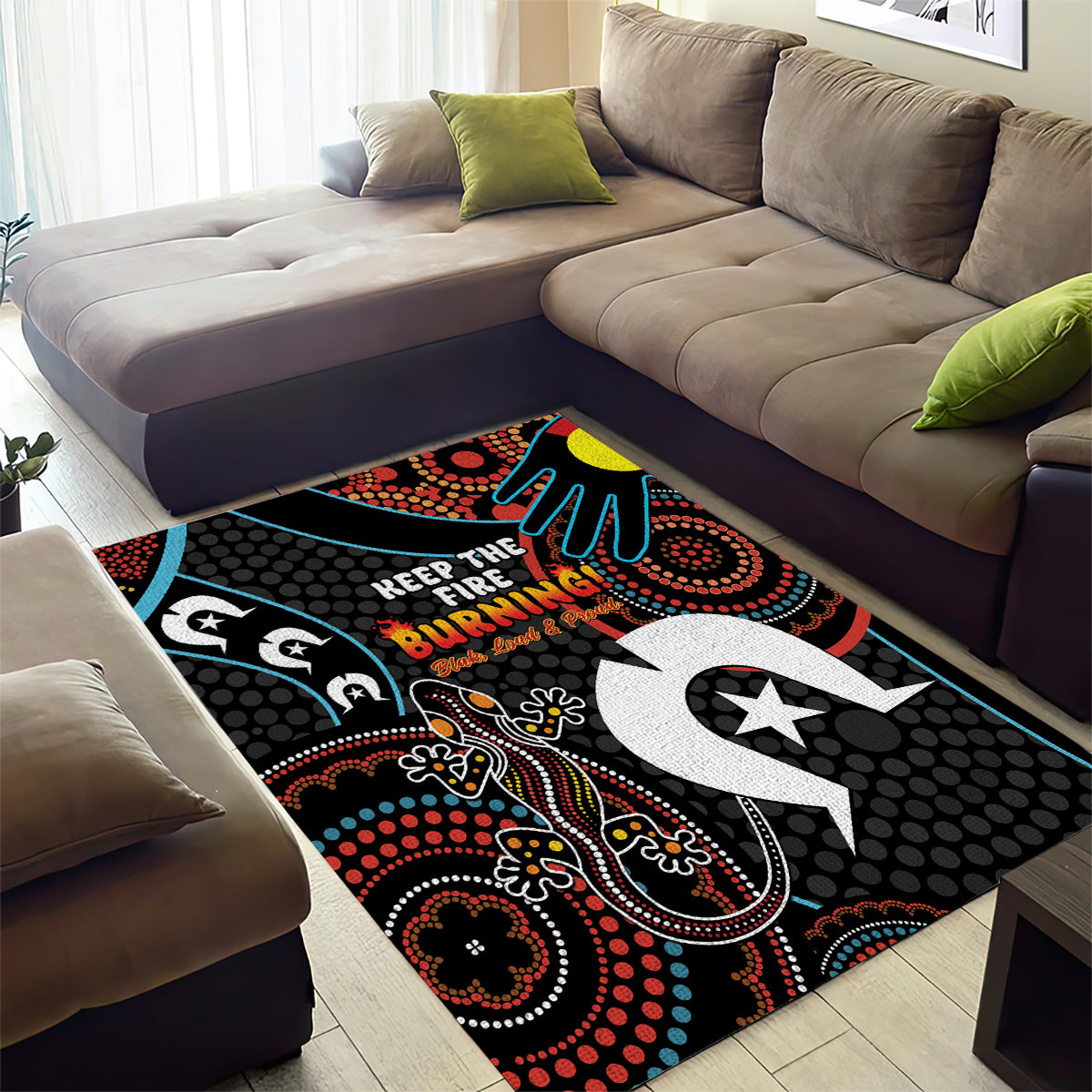 NAIDOC Week 2024 Area Rug Keep The Fire Burning Indigenous Art