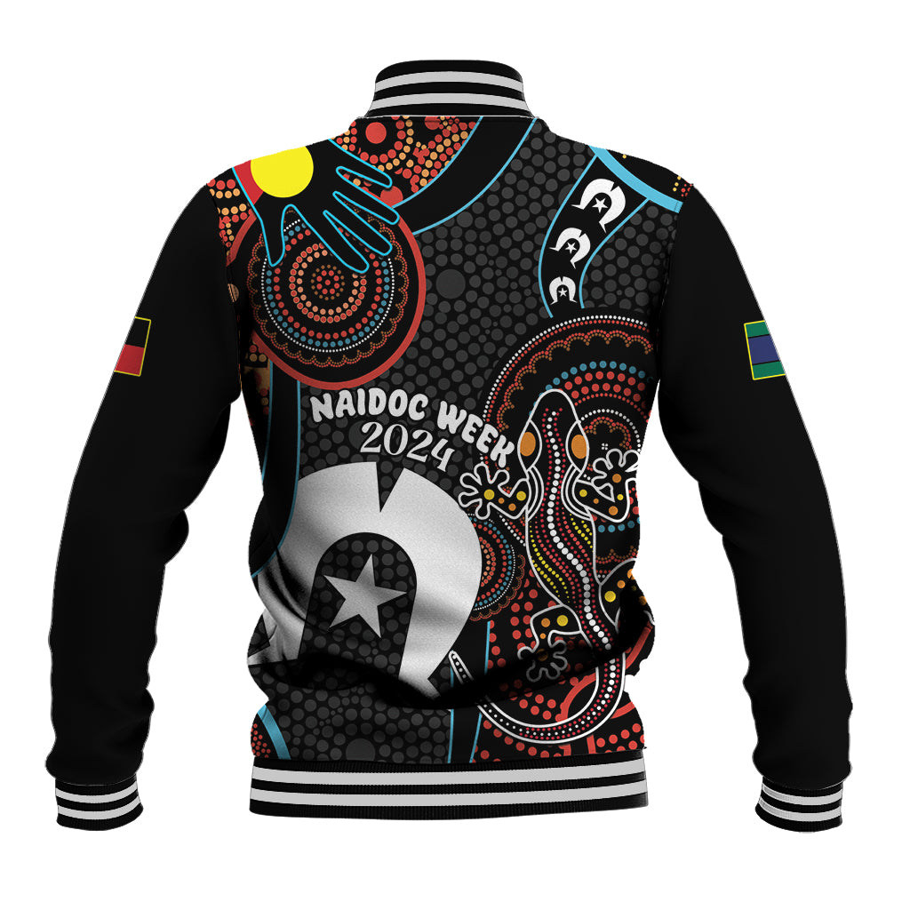 NAIDOC Week 2024 Baseball Jacket Keep The Fire Burning Indigenous Art