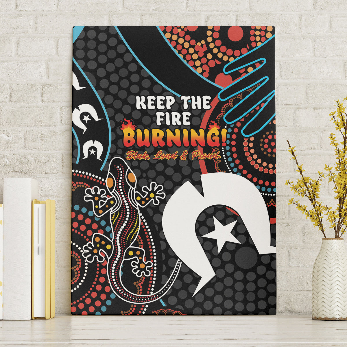 NAIDOC Week 2024 Canvas Wall Art Keep The Fire Burning Indigenous Art