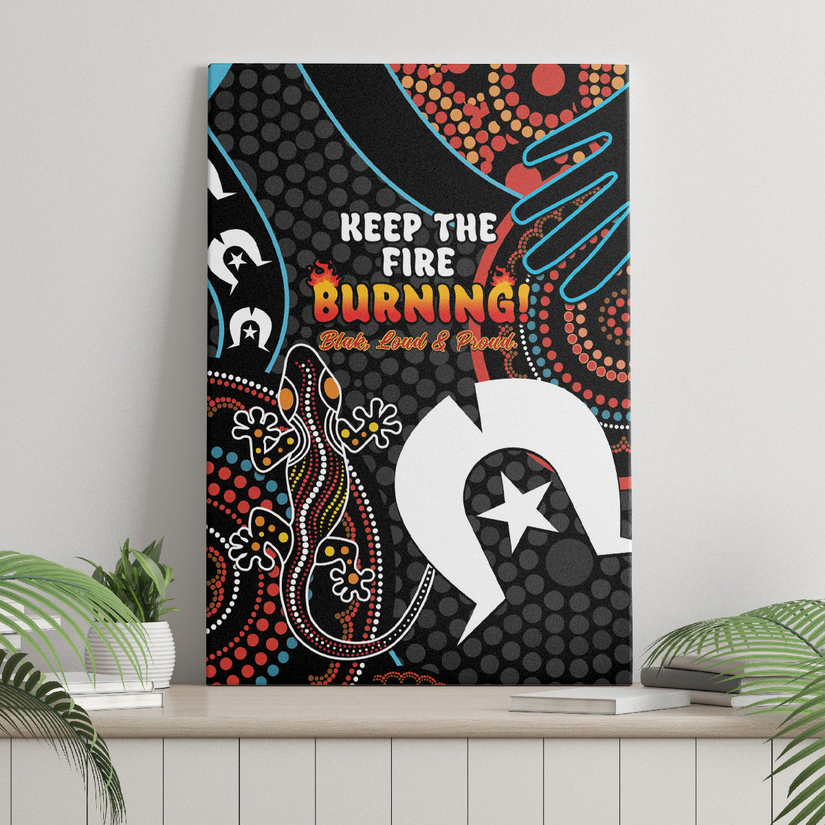 NAIDOC Week 2024 Canvas Wall Art Keep The Fire Burning Indigenous Art