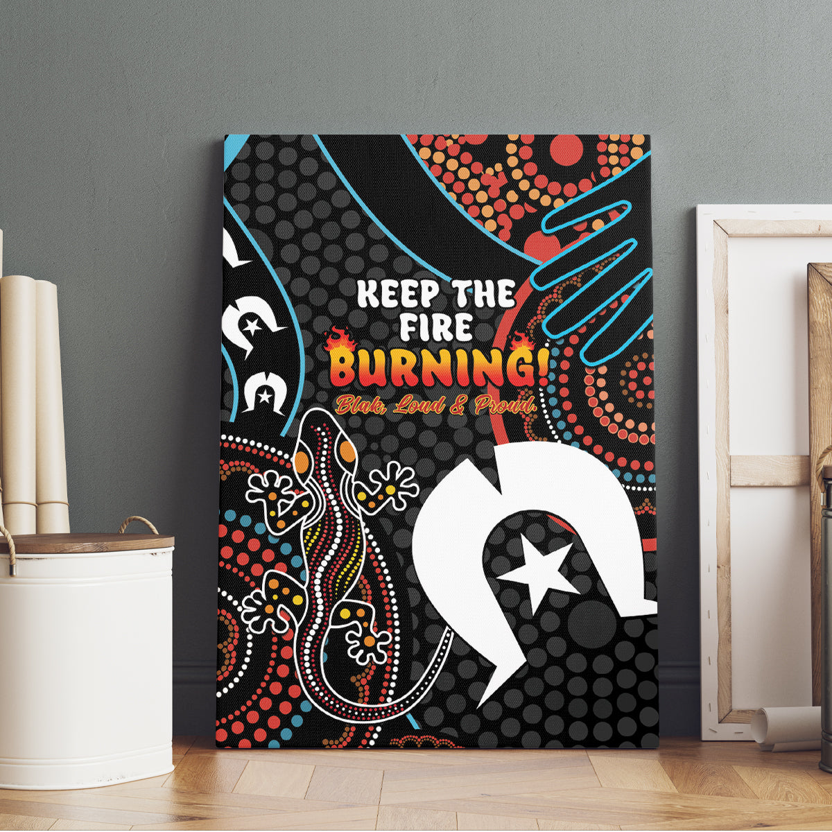 NAIDOC Week 2024 Canvas Wall Art Keep The Fire Burning Indigenous Art