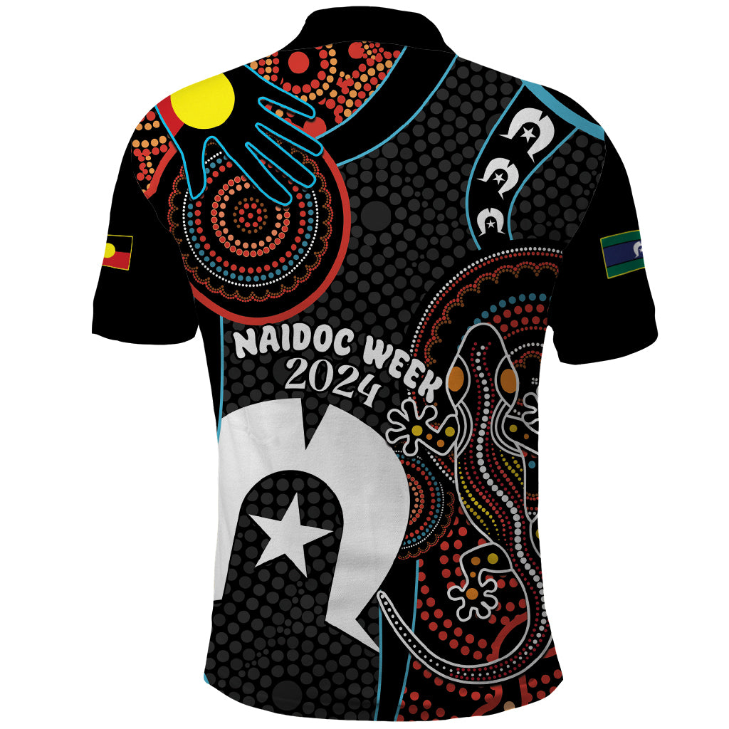 NAIDOC Week 2024 Polo Shirt Keep The Fire Burning Indigenous Art