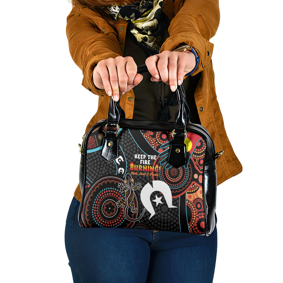 NAIDOC Week 2024 Shoulder Handbag Keep The Fire Burning Indigenous Art