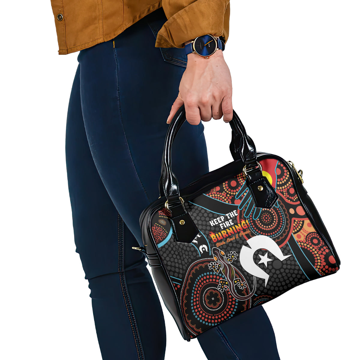 NAIDOC Week 2024 Shoulder Handbag Keep The Fire Burning Indigenous Art