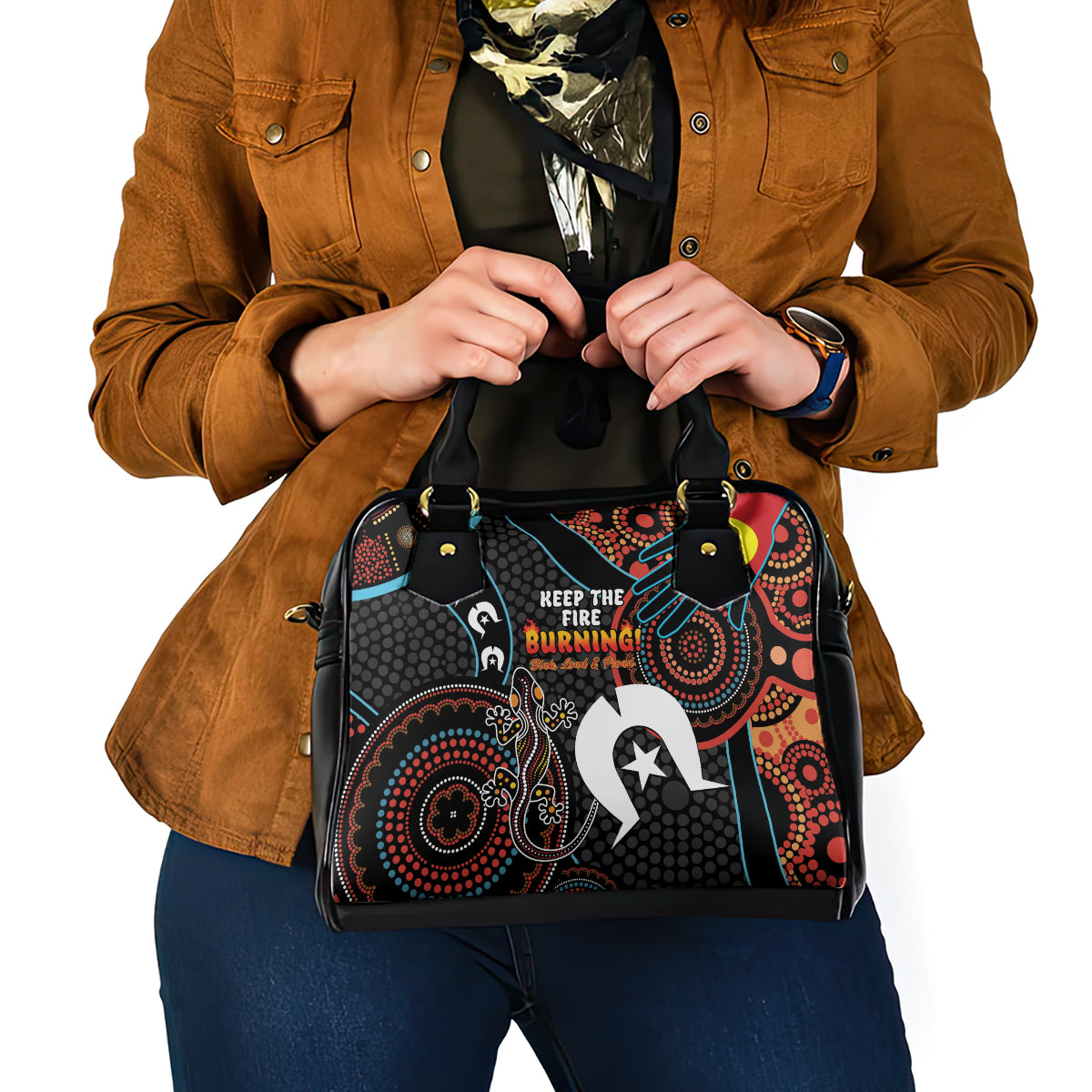 NAIDOC Week 2024 Shoulder Handbag Keep The Fire Burning Indigenous Art