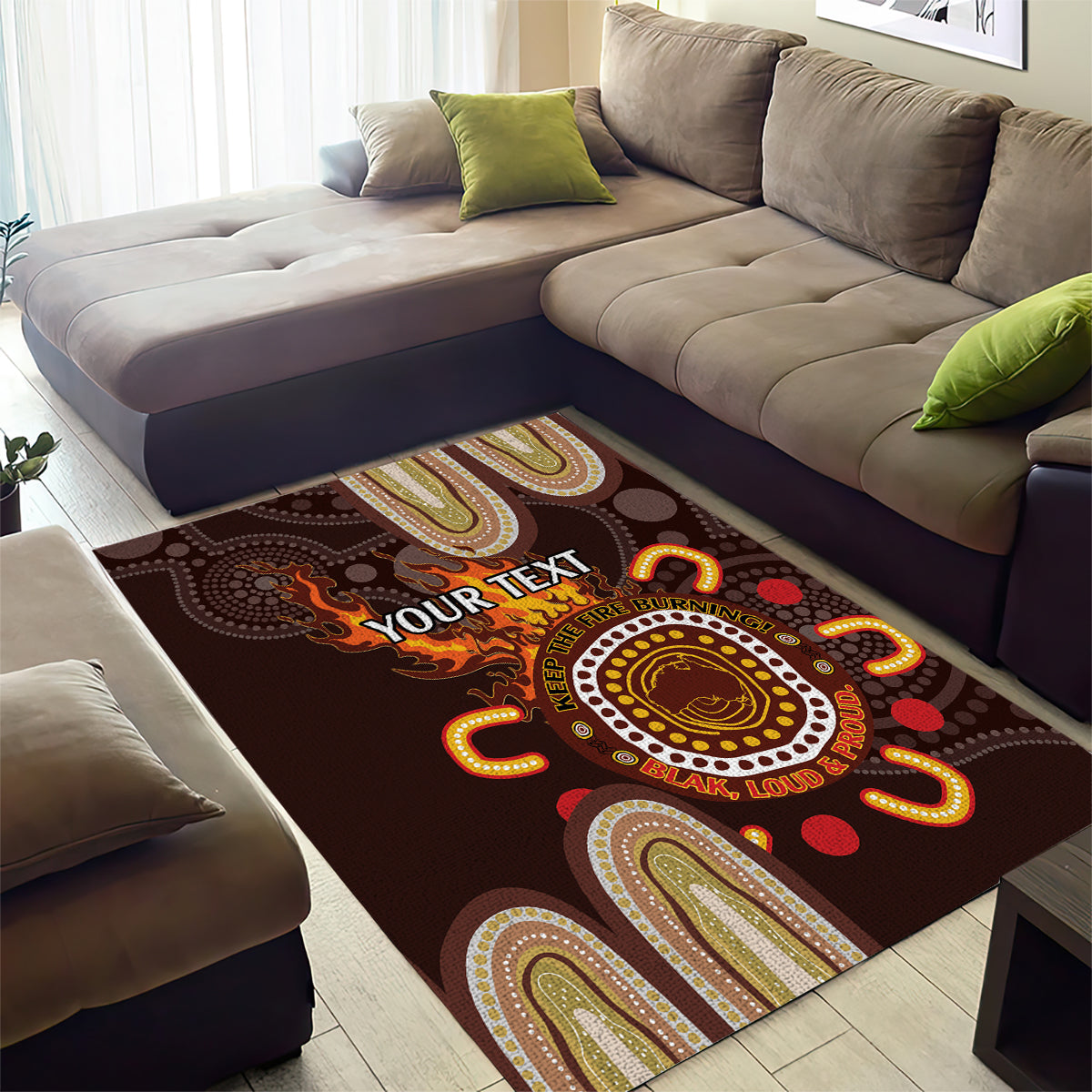 Personalised NAIDOC Week 2024 Area Rug Aussie Map With Aboriginal