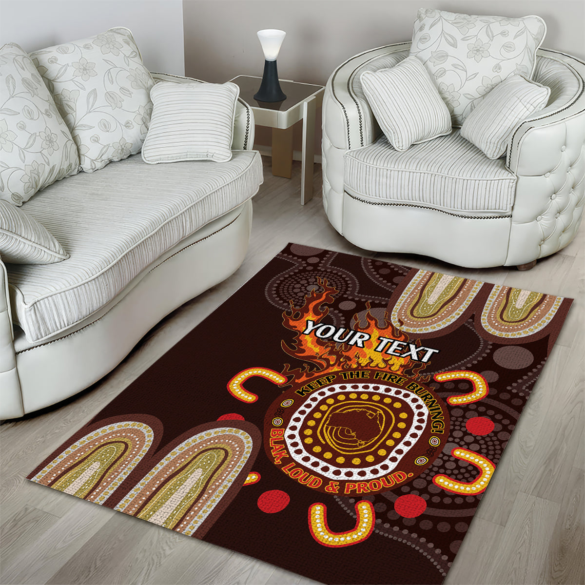 Personalised NAIDOC Week 2024 Area Rug Aussie Map With Aboriginal