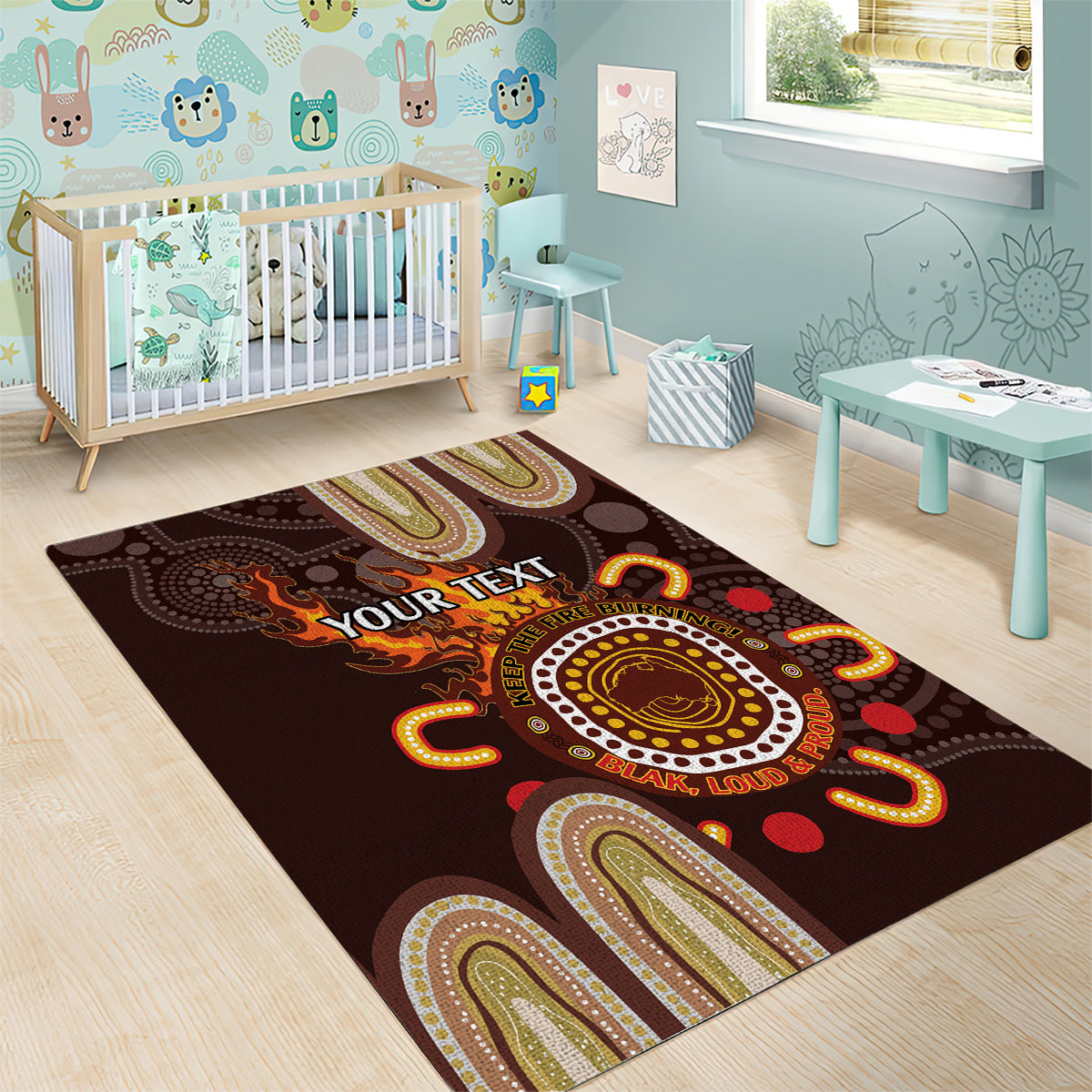 Personalised NAIDOC Week 2024 Area Rug Aussie Map With Aboriginal