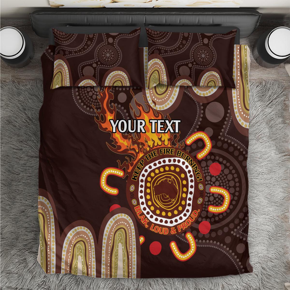 Personalised NAIDOC Week 2024 Bedding Set Aussie Map With Aboriginal