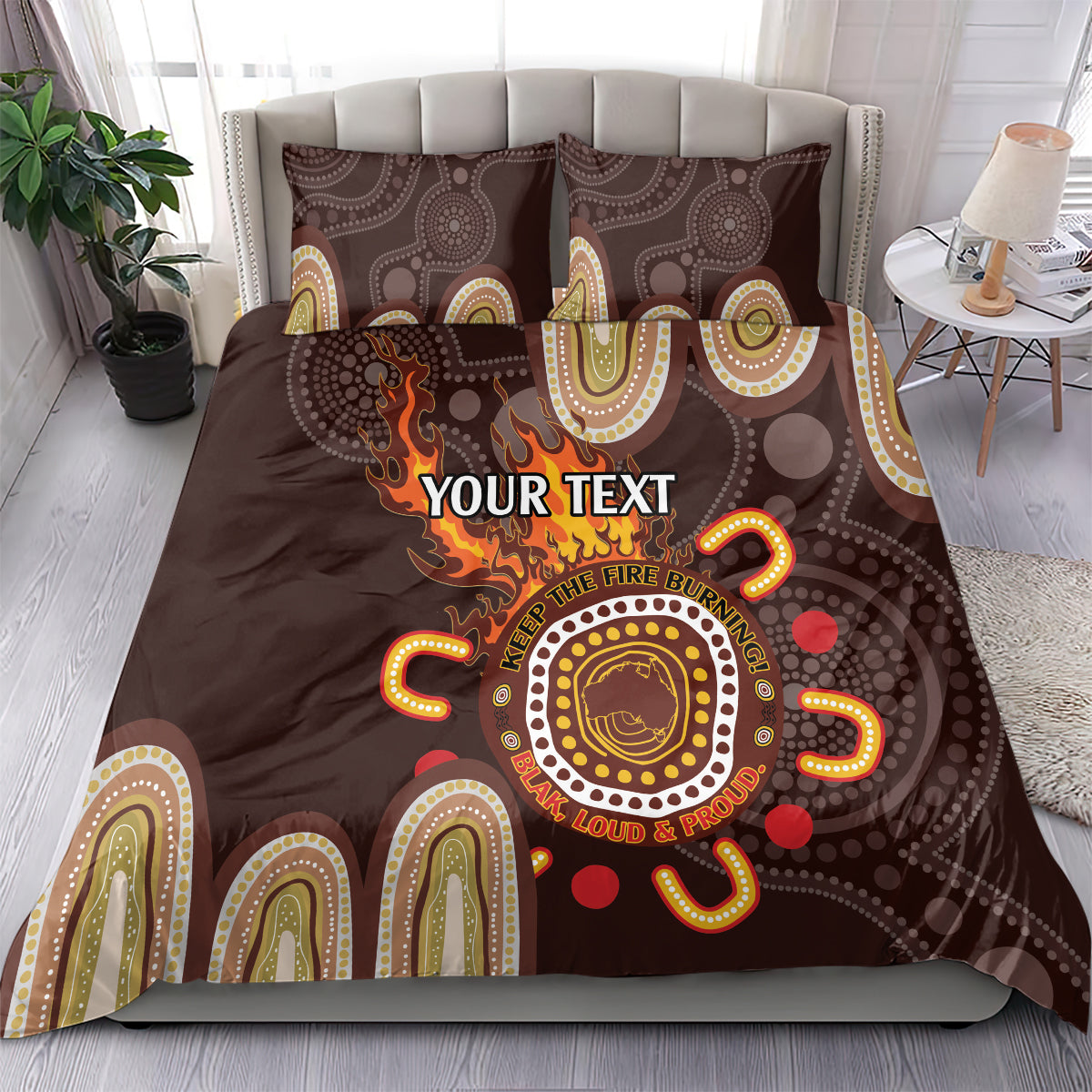 Personalised NAIDOC Week 2024 Bedding Set Aussie Map With Aboriginal