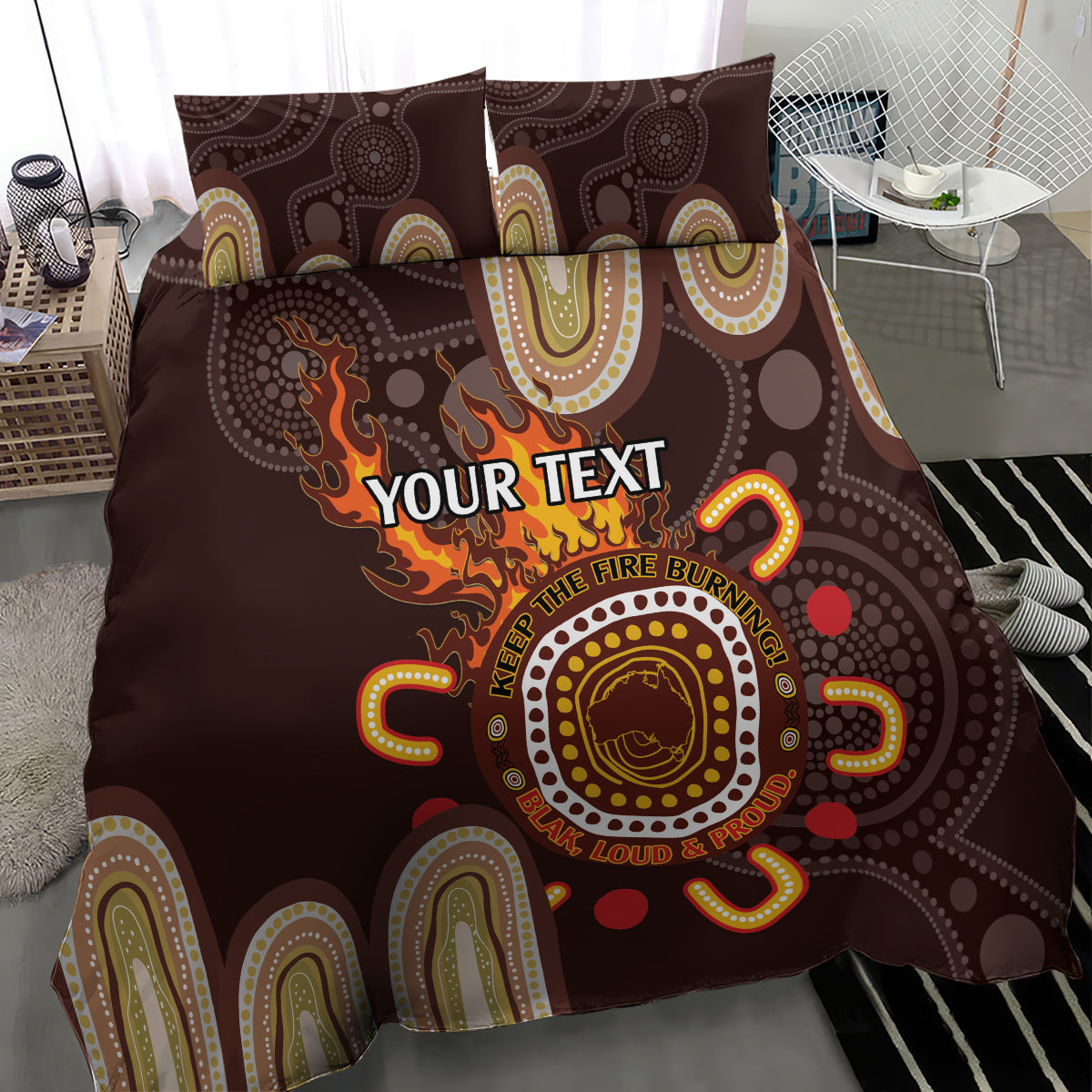 Personalised NAIDOC Week 2024 Bedding Set Aussie Map With Aboriginal