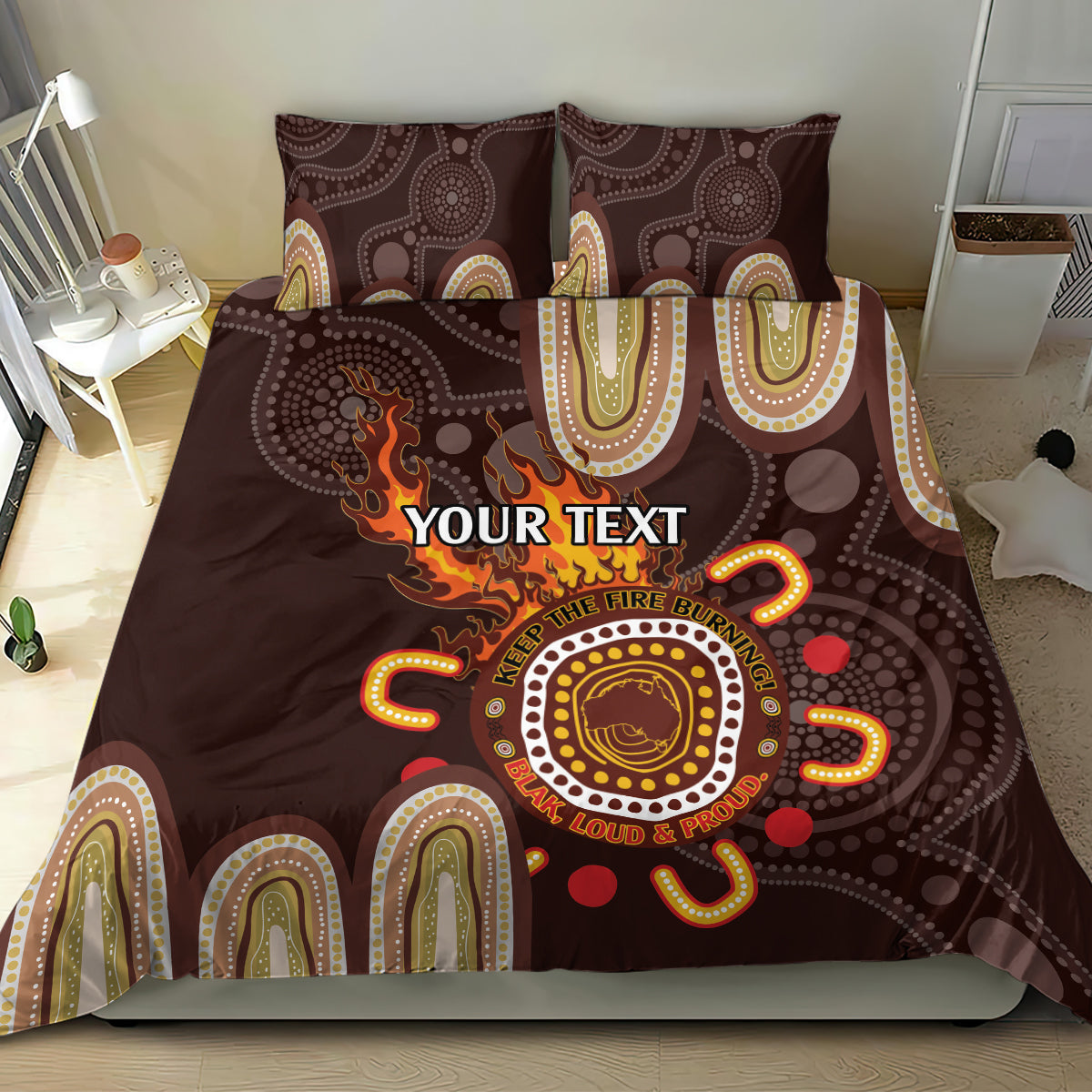 Personalised NAIDOC Week 2024 Bedding Set Aussie Map With Aboriginal