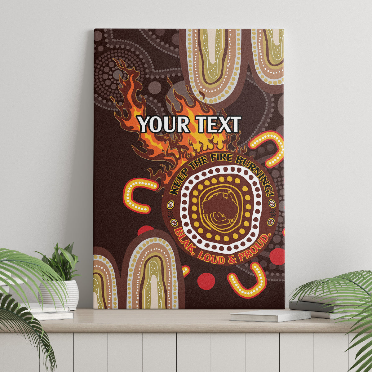 Personalised NAIDOC Week 2024 Canvas Wall Art Aussie Map With Aboriginal