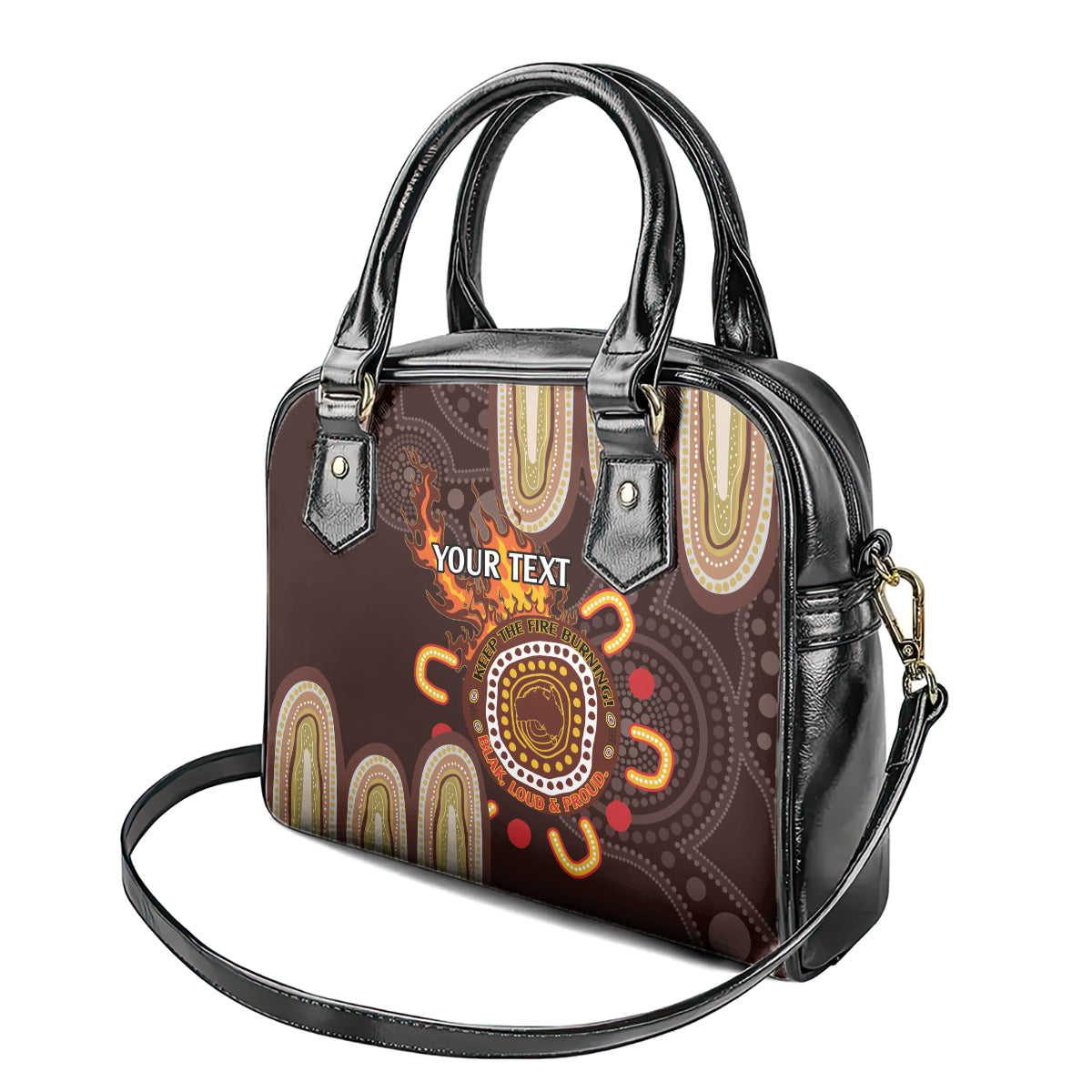 Personalised NAIDOC Week 2024 Shoulder Handbag Aussie Map With Aboriginal