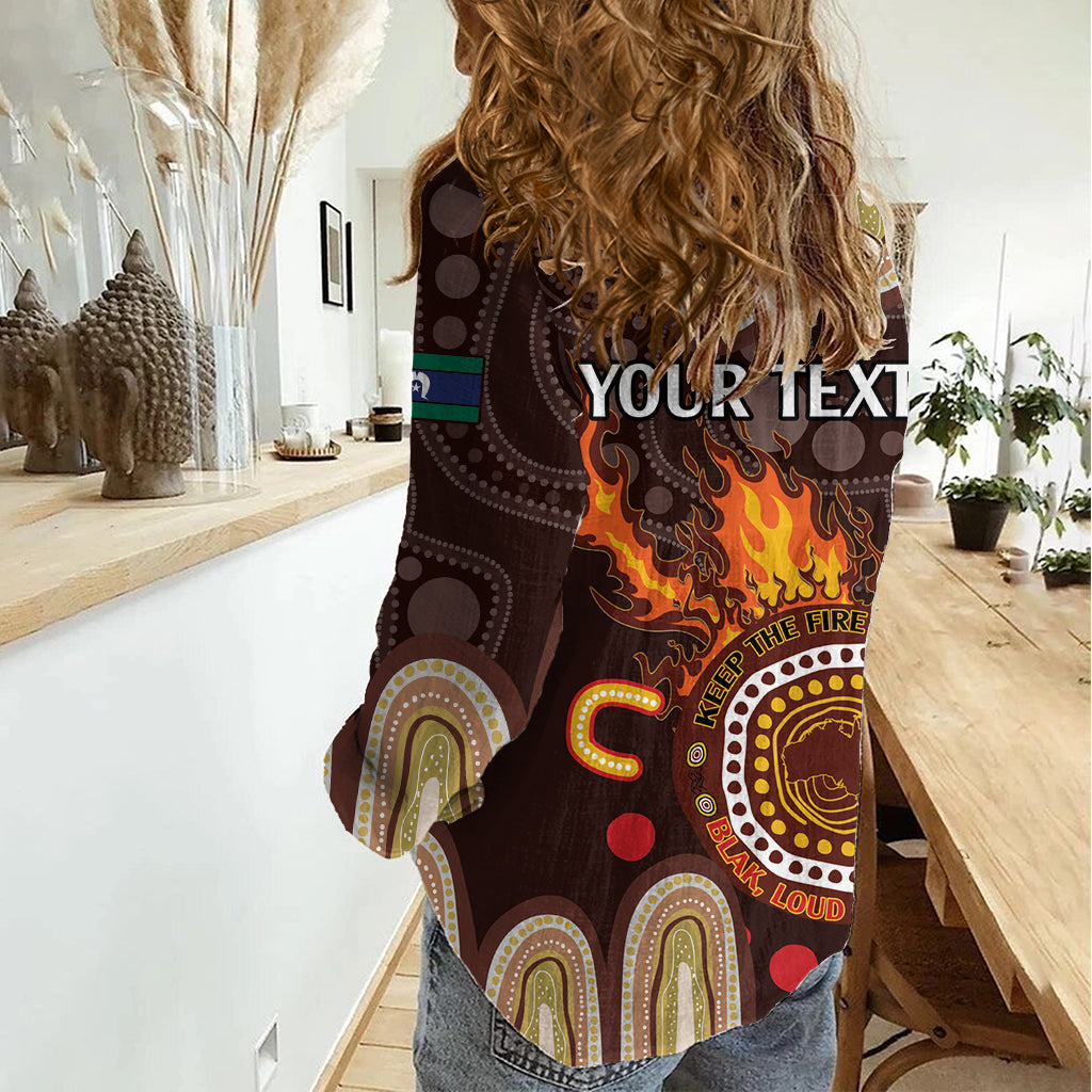 Personalised NAIDOC Week 2024 Women Casual Shirt Aussie Map With Aboriginal