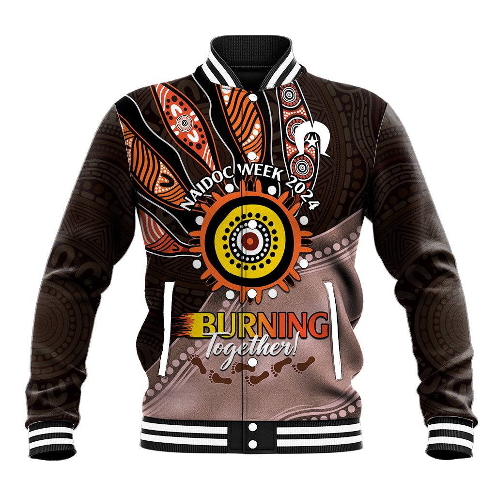 Fire Burning Together NAIDOC 2024 Baseball Jacket Indigenous Art