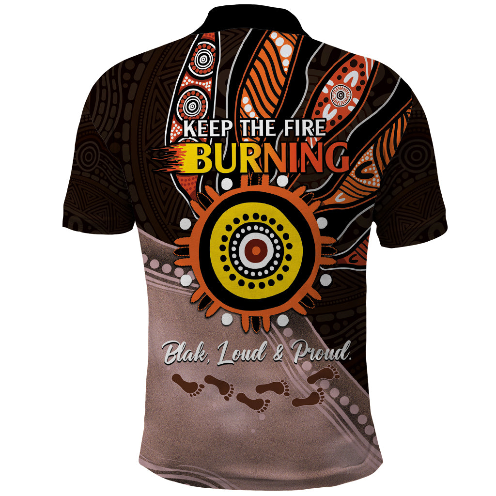 Fire Burning Together NAIDOC 2024 Polo Shirt Indigenous Art