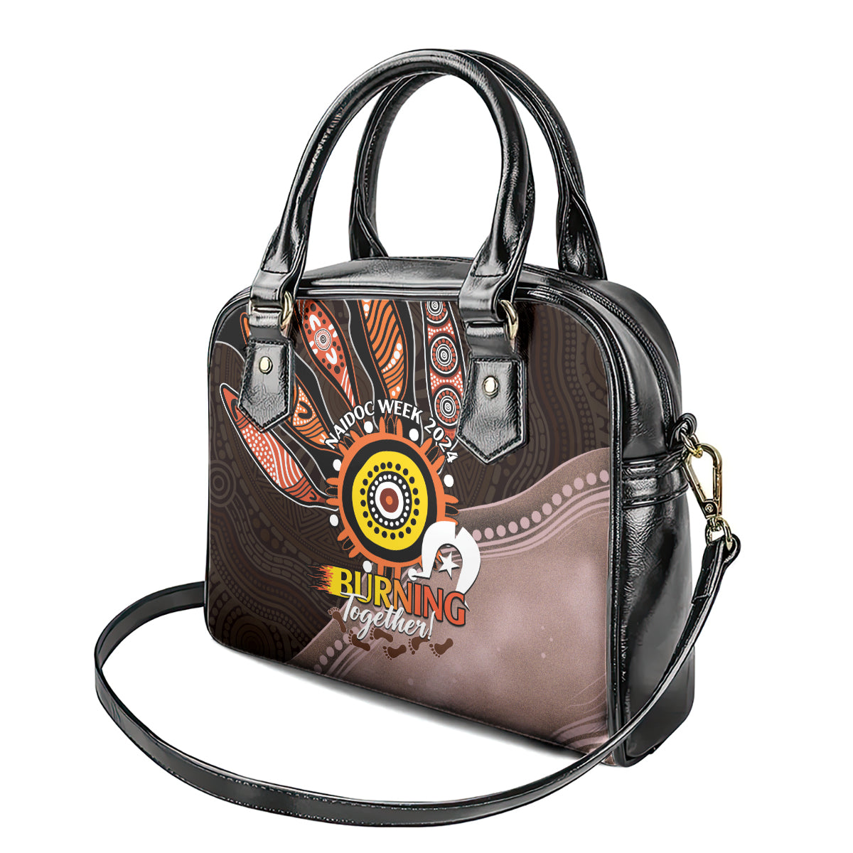 Fire Burning Together NAIDOC 2024 Shoulder Handbag Indigenous Art