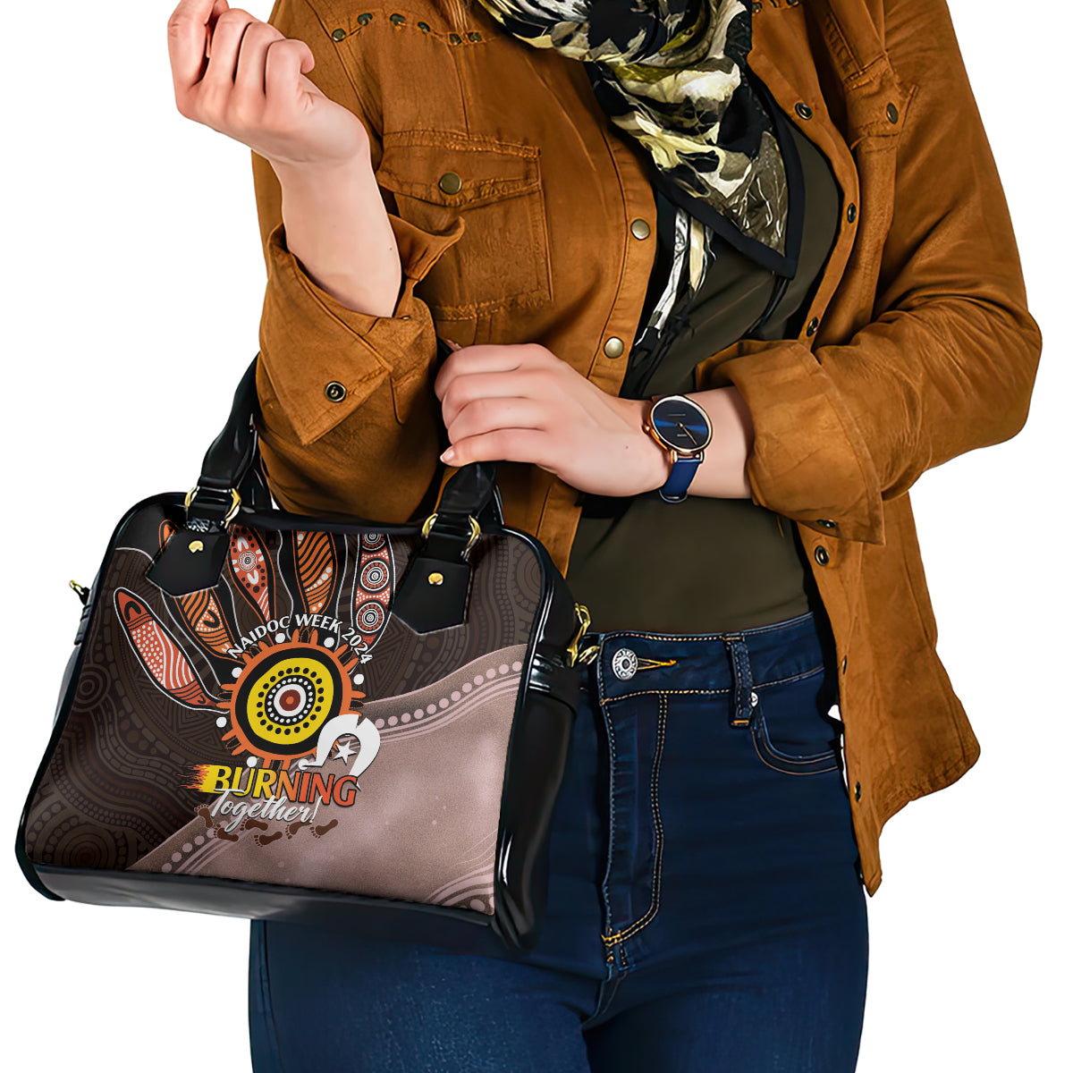 Fire Burning Together NAIDOC 2024 Shoulder Handbag Indigenous Art