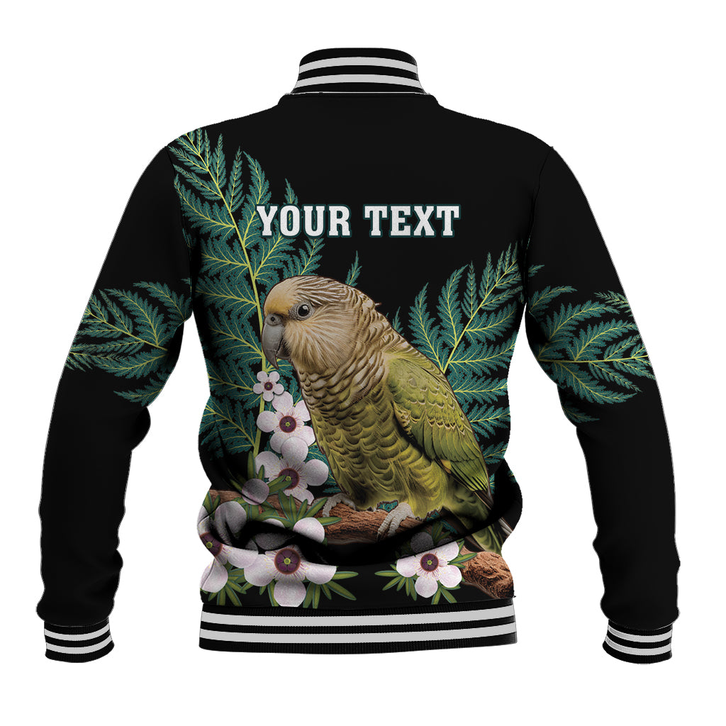 Personalised New Zealand Kakapo Baseball Jacket Aotearoa Fern With Manuka