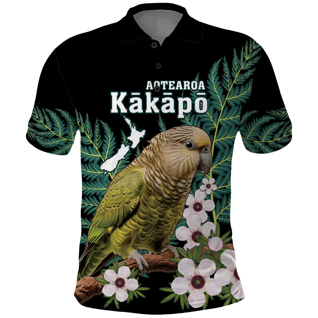 Personalised New Zealand Kakapo Polo Shirt Aotearoa Fern With Manuka