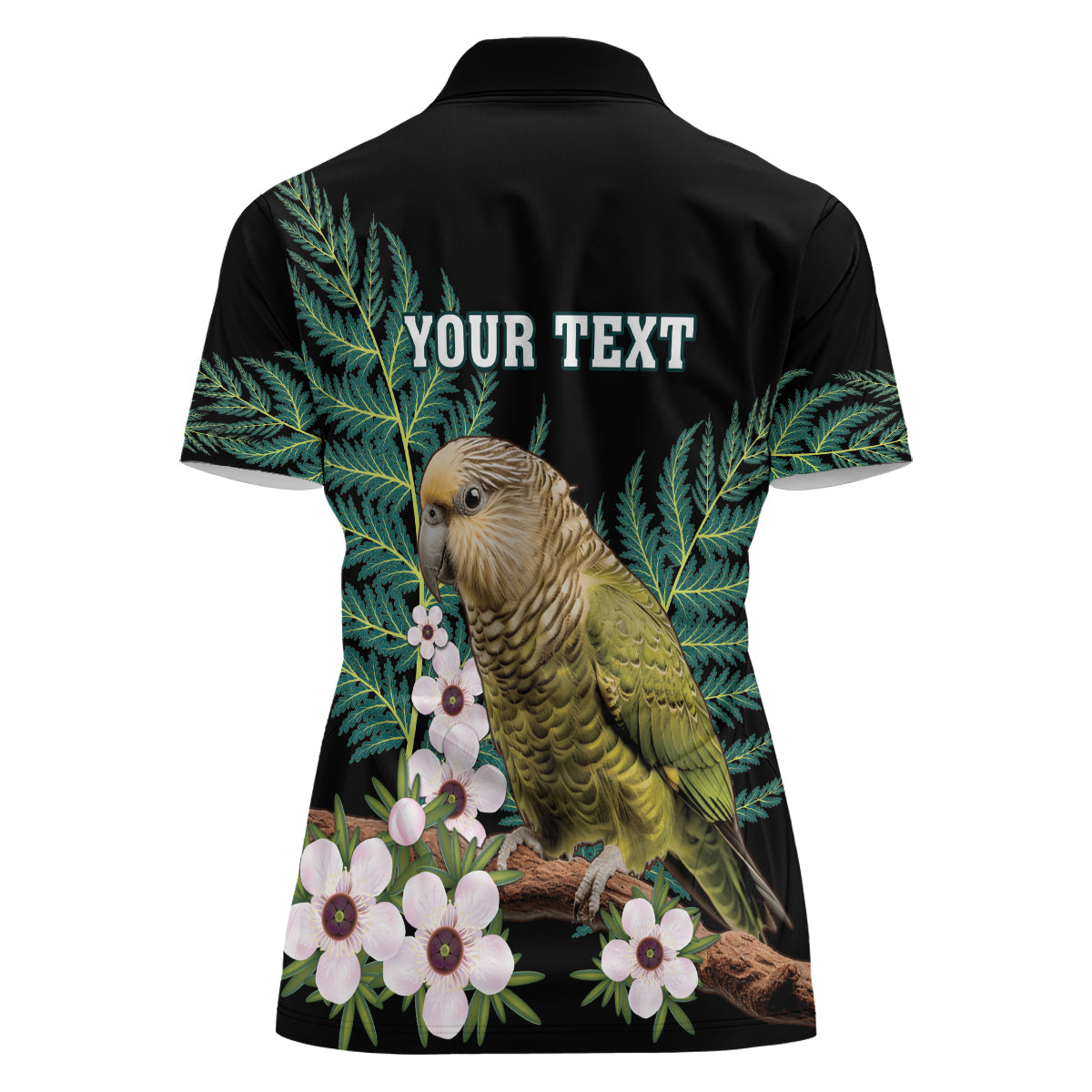 Personalised New Zealand Kakapo Women Polo Shirt Aotearoa Fern With Manuka