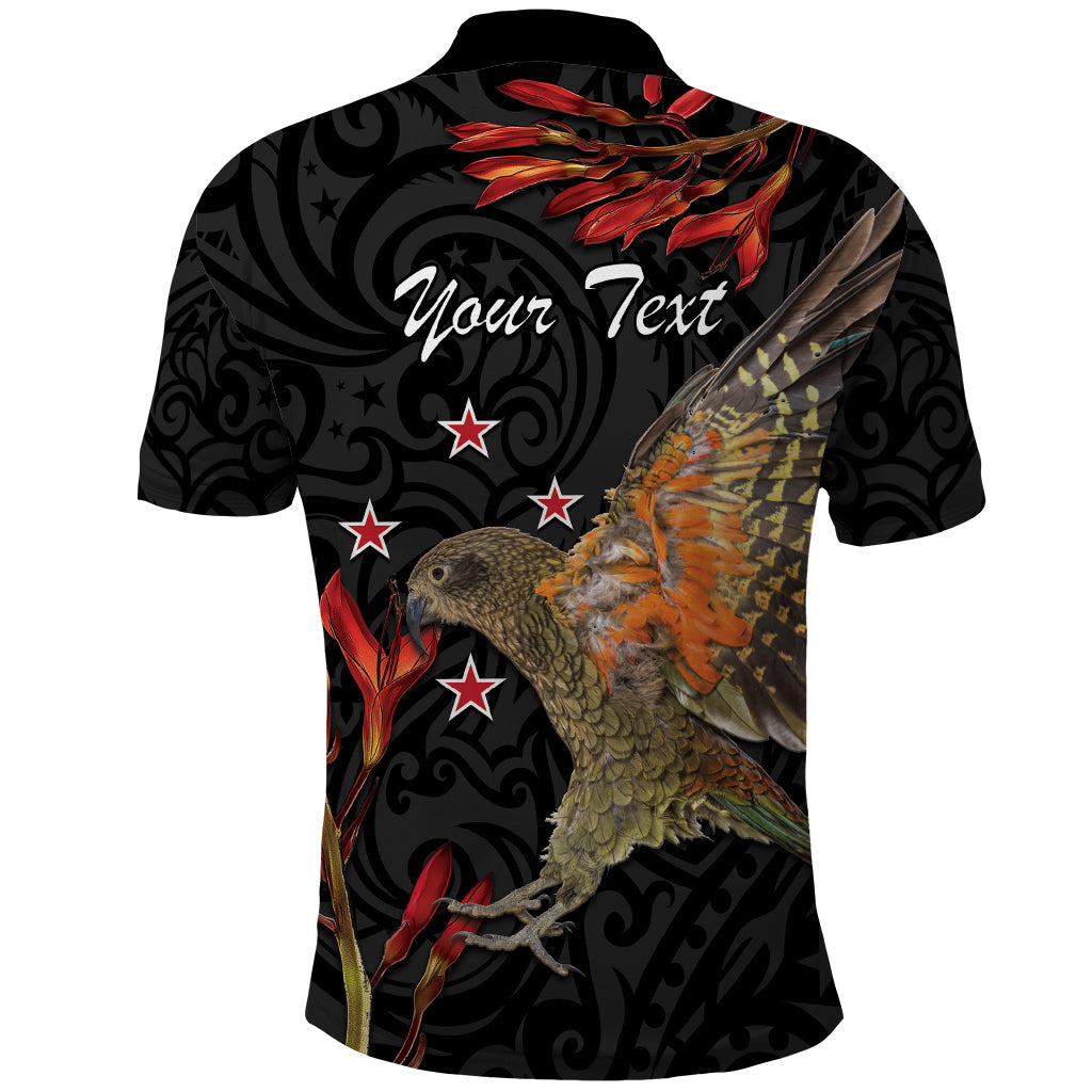 Personalised New Zealand Kea Polo Shirt Nestor Notabilis With Harakeke Maori Pattern