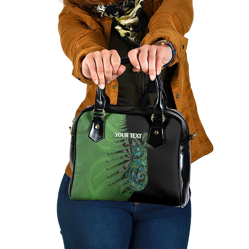 Personalised New Zealand Darts Shoulder Handbag Aotearoa Maori Fern Mix Manaia Tattoo