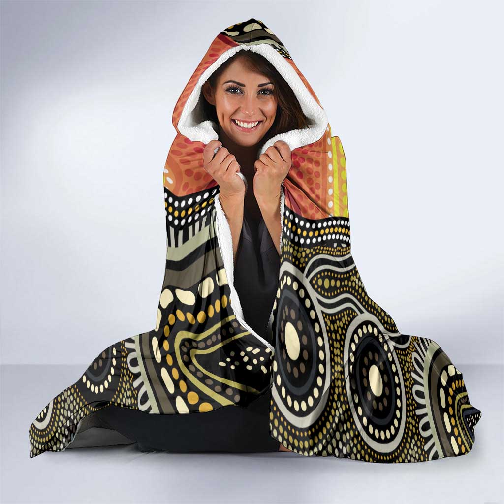 Waratah And Banksian Cockatoo Hooded Blanket Aboriginal Art