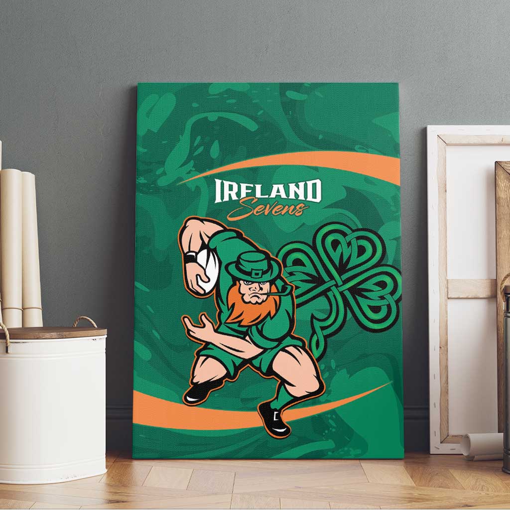 Ireland Rugby Sevens Canvas Wall Art Go Champions Irish Shamrock