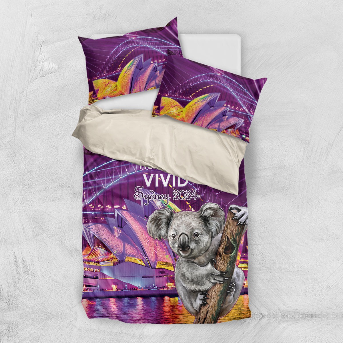 Vivid Sydney Australia Bedding Set Humanity Aussie Koala Fanciful Light