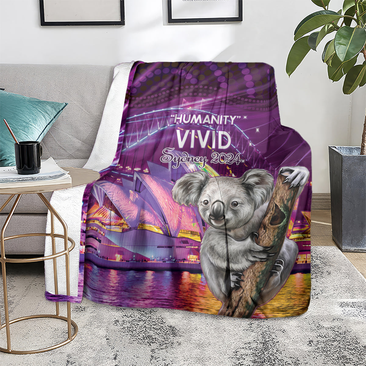 Vivid Sydney Australia Blanket Humanity Aussie Koala Fanciful Light