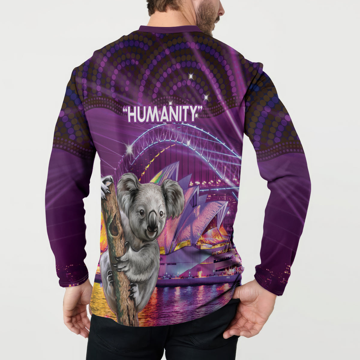 Vivid Sydney Australia Button Sweatshirt Humanity Aussie Koala Fanciful Light