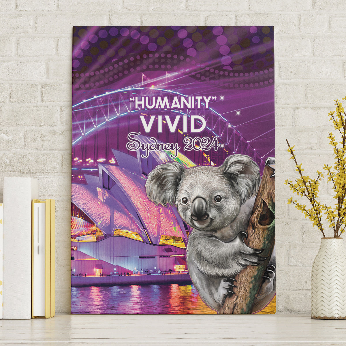 Vivid Sydney Australia Canvas Wall Art Humanity Aussie Koala Fanciful Light