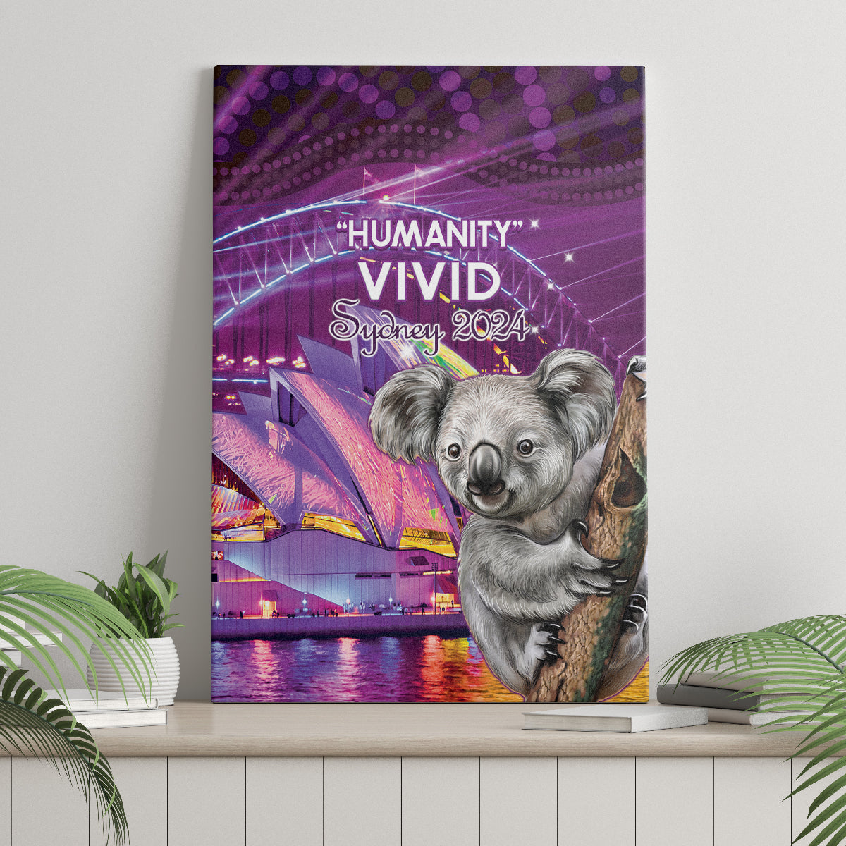 Vivid Sydney Australia Canvas Wall Art Humanity Aussie Koala Fanciful Light