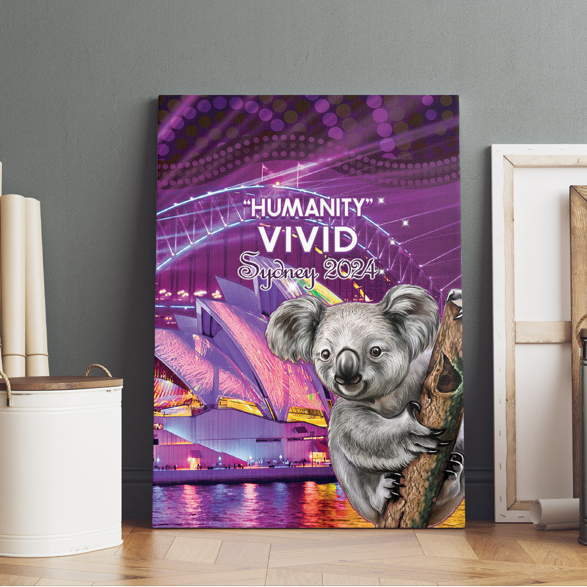 Vivid Sydney Australia Canvas Wall Art Humanity Aussie Koala Fanciful Light