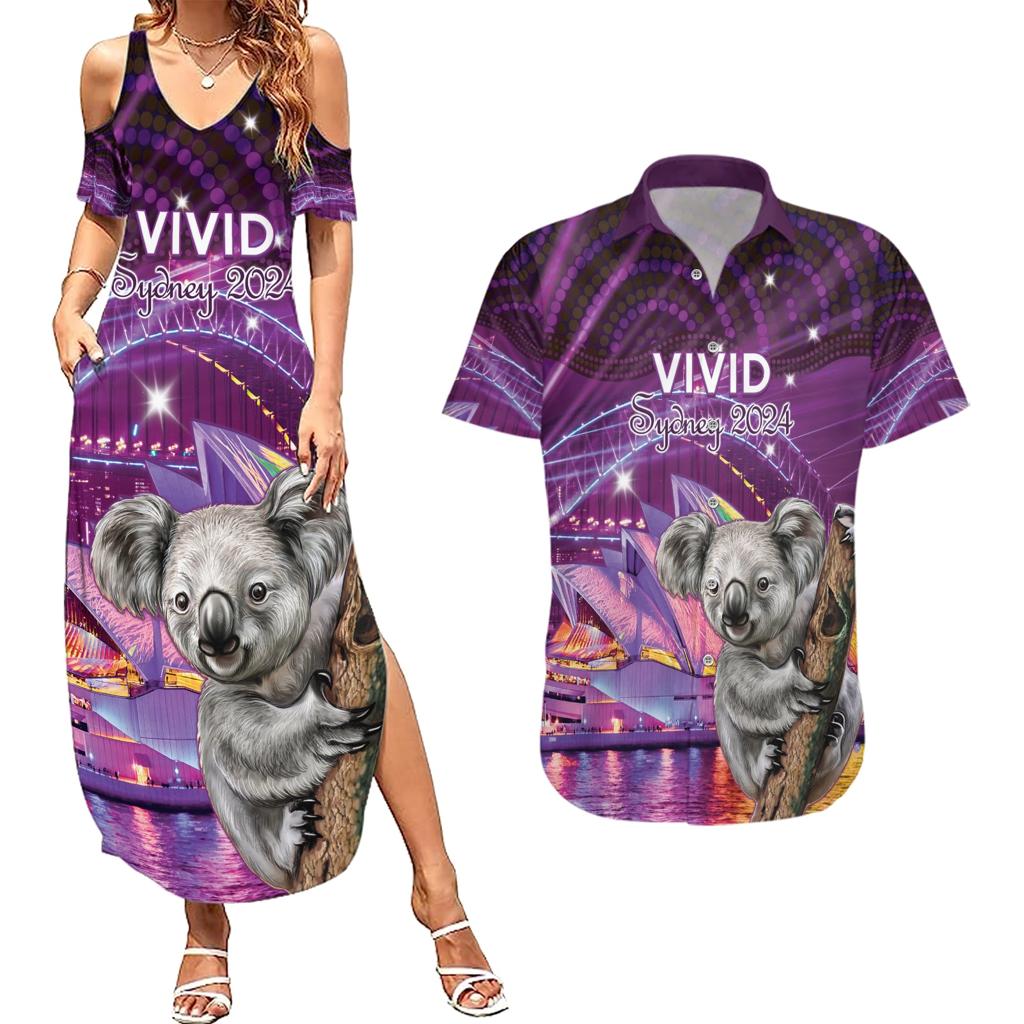 Vivid Sydney Australia Couples Matching Summer Maxi Dress and Hawaiian Shirt Humanity Aussie Koala Fanciful Light