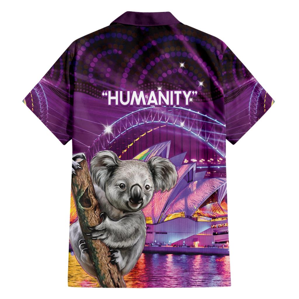 Vivid Sydney Australia Family Matching Short Sleeve Bodycon Dress and Hawaiian Shirt Humanity Aussie Koala Fanciful Light