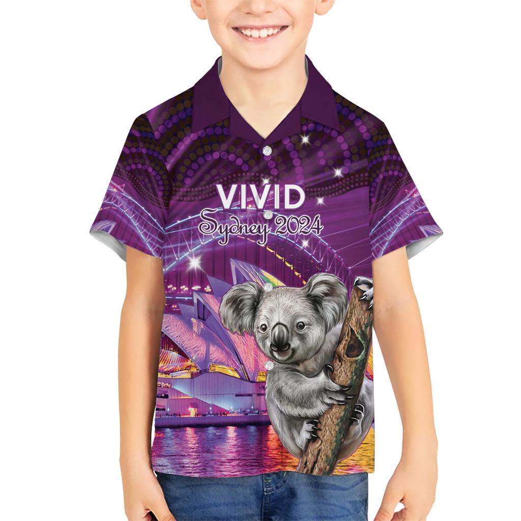 Vivid Sydney Australia Family Matching Short Sleeve Bodycon Dress and Hawaiian Shirt Humanity Aussie Koala Fanciful Light