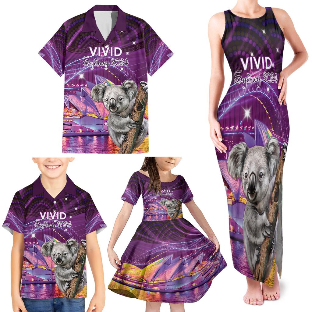 Vivid Sydney Australia Family Matching Tank Maxi Dress and Hawaiian Shirt Humanity Aussie Koala Fanciful Light