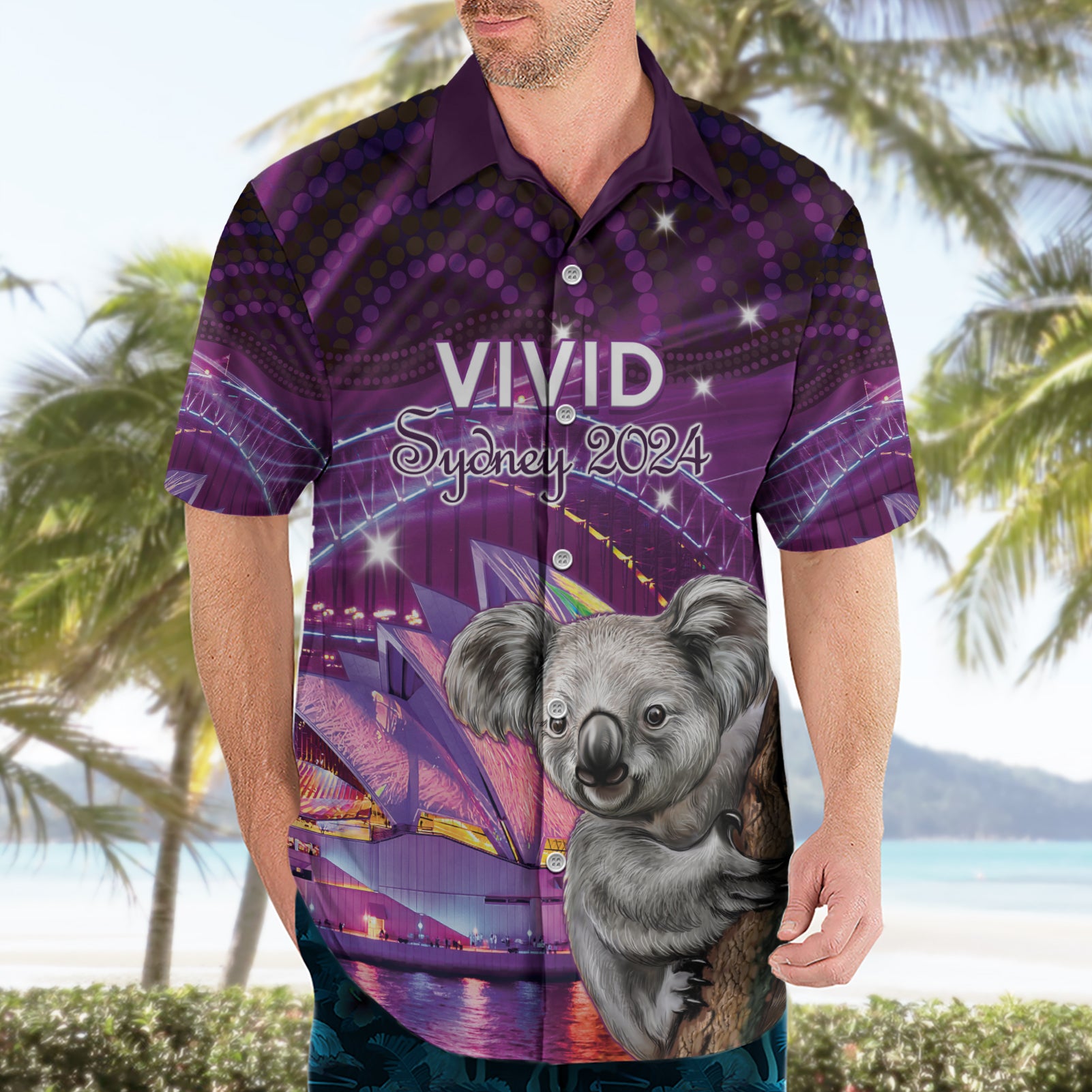 Vivid Sydney Australia Hawaiian Shirt Humanity Aussie Koala Fanciful Light