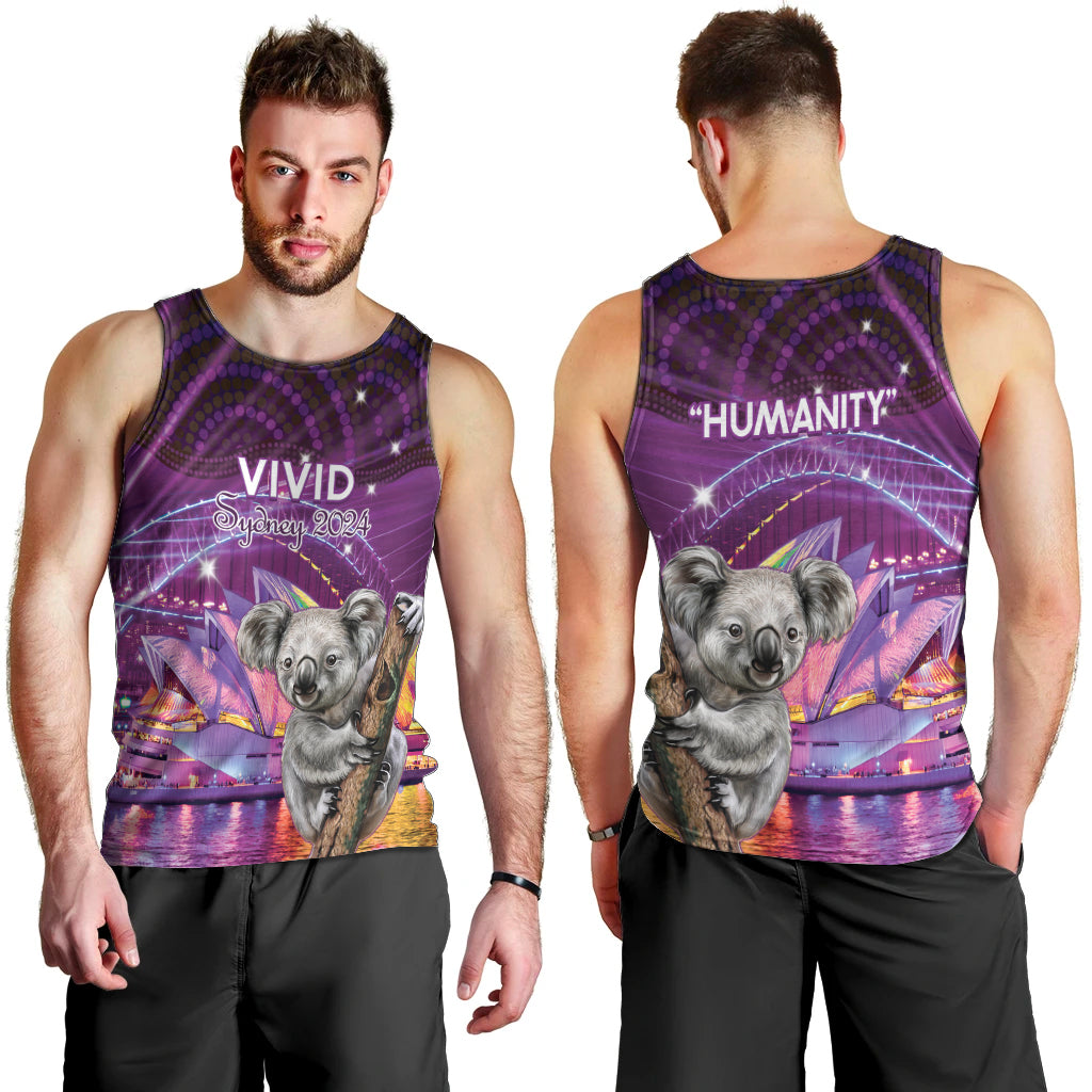 Vivid Sydney Australia Men Tank Top Humanity Aussie Koala Fanciful Light