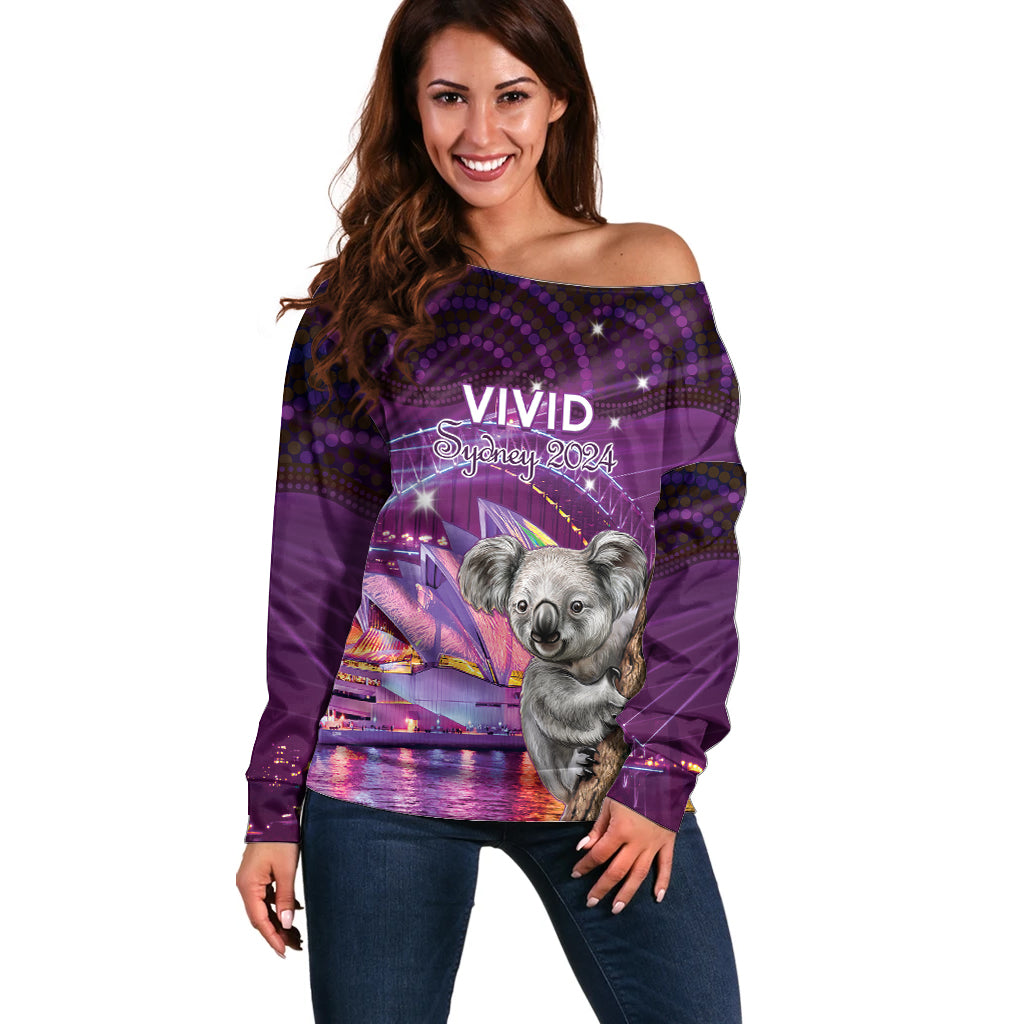 Vivid Sydney Australia Off Shoulder Sweater Humanity Aussie Koala Fanciful Light