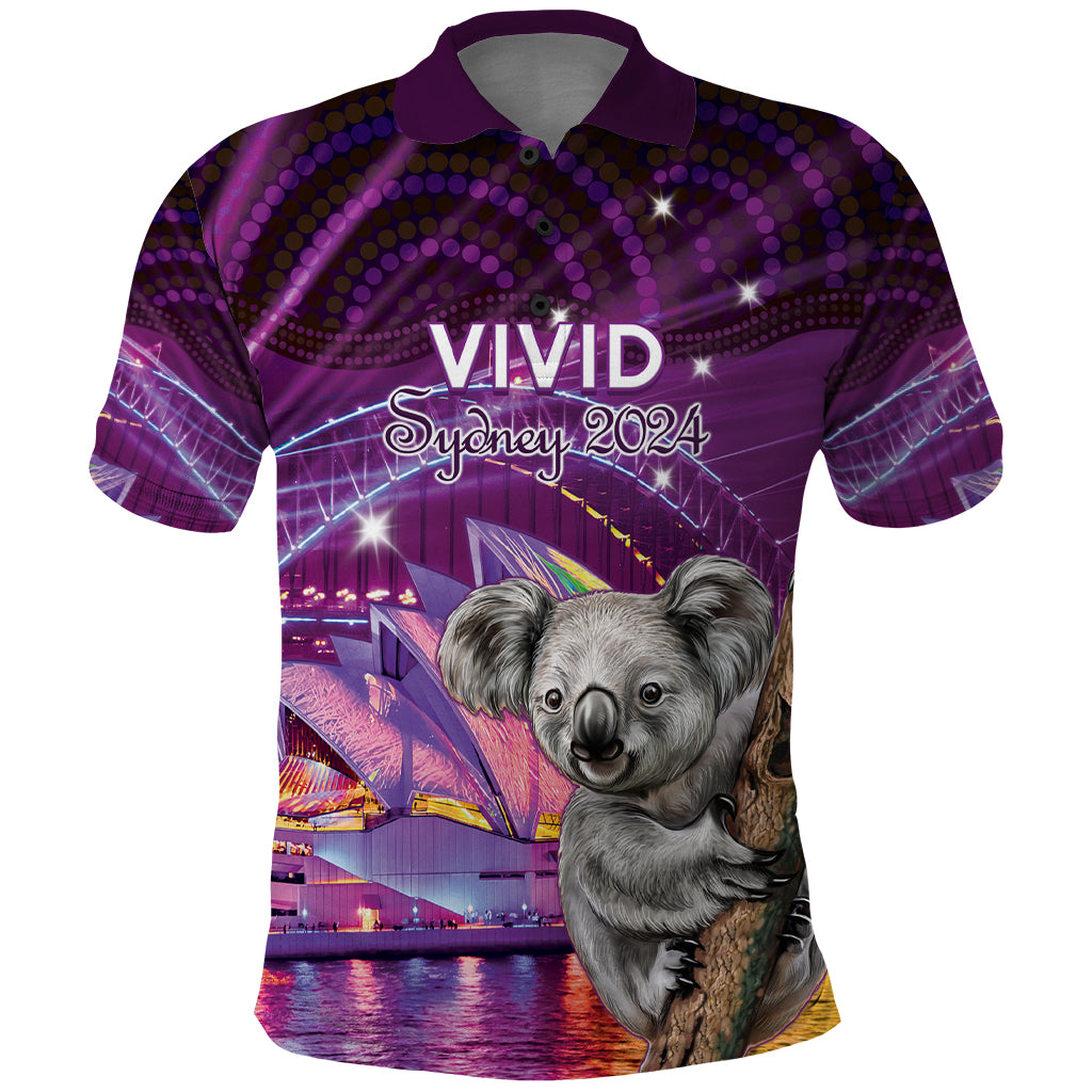 Vivid Sydney Australia Polo Shirt Humanity Aussie Koala Fanciful Light