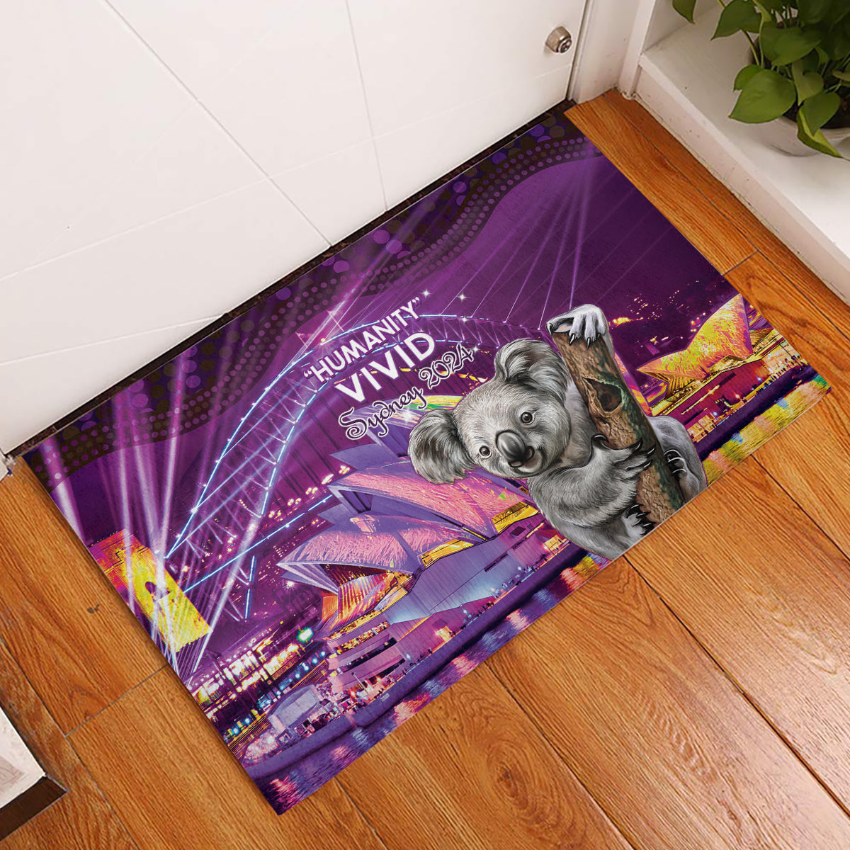 Vivid Sydney Australia Rubber Doormat Humanity Aussie Koala Fanciful Light