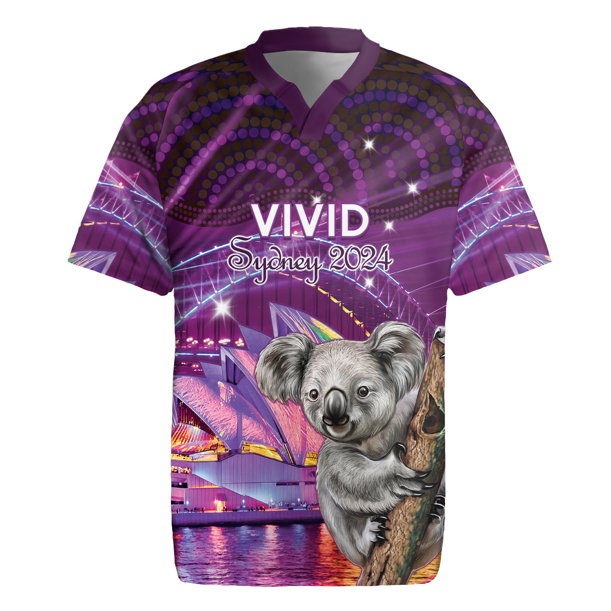 Vivid Sydney Australia Rugby Jersey Humanity Aussie Koala Fanciful Light